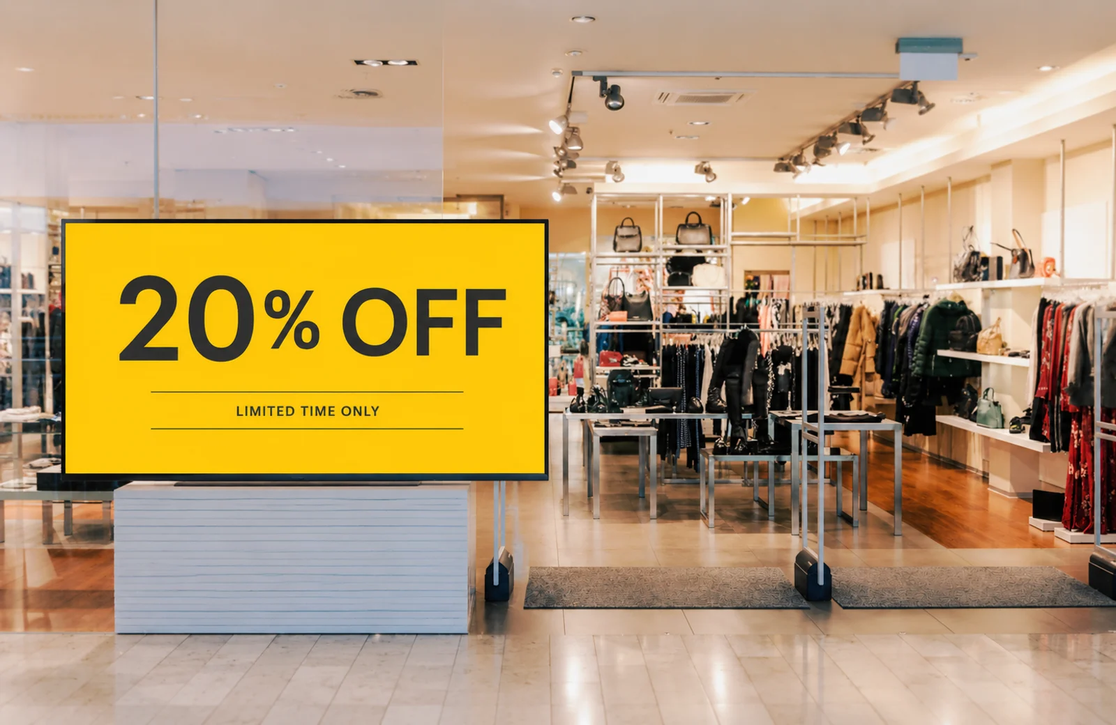 Lunia Sign in a retail setting